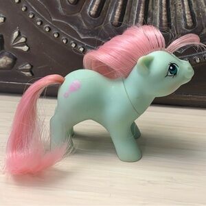 Vintage My Little Pony G1 Baby Cuddles Rattle Vintage Teal Pink Hair